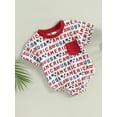 thumbnail image 3 of Binpure Baby Boys Summer Jumpsuit,Newborn Infant Casual Letter Print Short Sleeve Romper for 0-18 Months, 3 of 6
