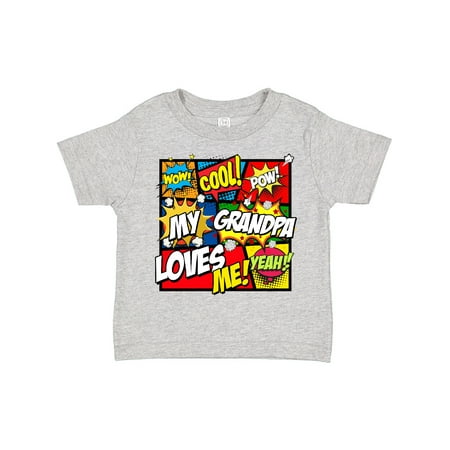 

Inktastic My Grandpa Loves Me Superhero Gift Toddler Boy or Toddler Girl T-Shirt