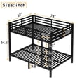 thumbnail image 3 of Bellemave Metal Bunk Beds Full over Full Size Bunk Bed for Adults, Teens,  Heavy Duty Bunk Bed Frame with Ladder and Full-Length Guardrails, No Box Spring Needed, Black, 3 of 8