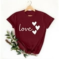 thumbnail image 5 of Craaazy Women's Love Heart Printed T-shirt Round Neck Short Sleeved Sunmmer Tops Gifts, 5 of 5