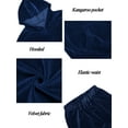 thumbnail image 5 of 2 Piece Velour Sweatsuits Track Suits For Women  Long Sleeve Hoodie and Pants Sets Soft Velvet Tracksuit Loose Sweatshirts Velour Yoga Jogger with Pockets, 5 of 7
