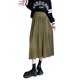 thumbnail image 5 of Txlixc Falda plisada de terciopelo para mujeres casual color sólido falda elástica de cintura a larga en otoño, adecuada para usar en la calle Txlixc moda, 5 of 9