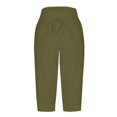 thumbnail image 4 of Audhol Capri Sweatpants for Women, Womens Yoga Pants Loose Drawstring Pajama Pants Joggers Pants with Pockets Capris for Seniors Green M, 4 of 5
