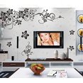 thumbnail image 1 of Adhesivo de pared flores zarcillo imagen de pared sala de estar dormitorio hogar pared deco, 50 cm * 70 cm oso de fresa Electrónica, 1 of 4