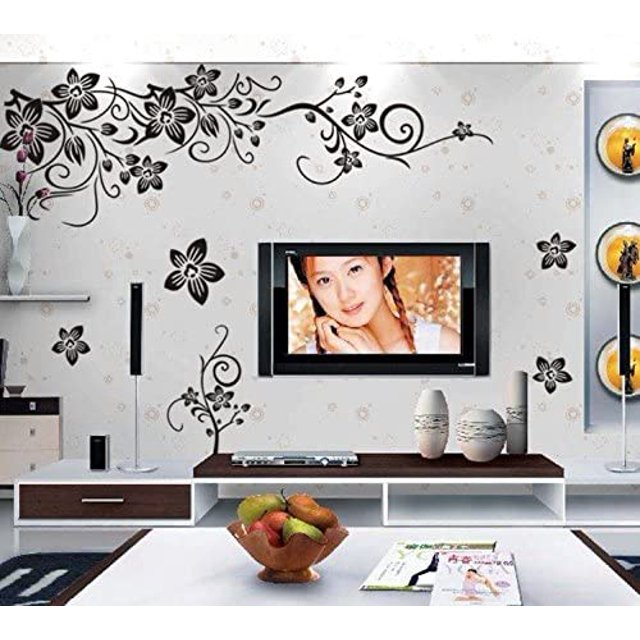Adhesivo de pared flores zarcillo imagen de pared sala de estar dormitorio hogar pared deco, 50 cm * 70 cm oso de fresa Electrónica