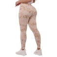 thumbnail image 6 of High Waist Fleece Lined Leggings With Side Pockets - Cream Tie Dye, 6 of 8