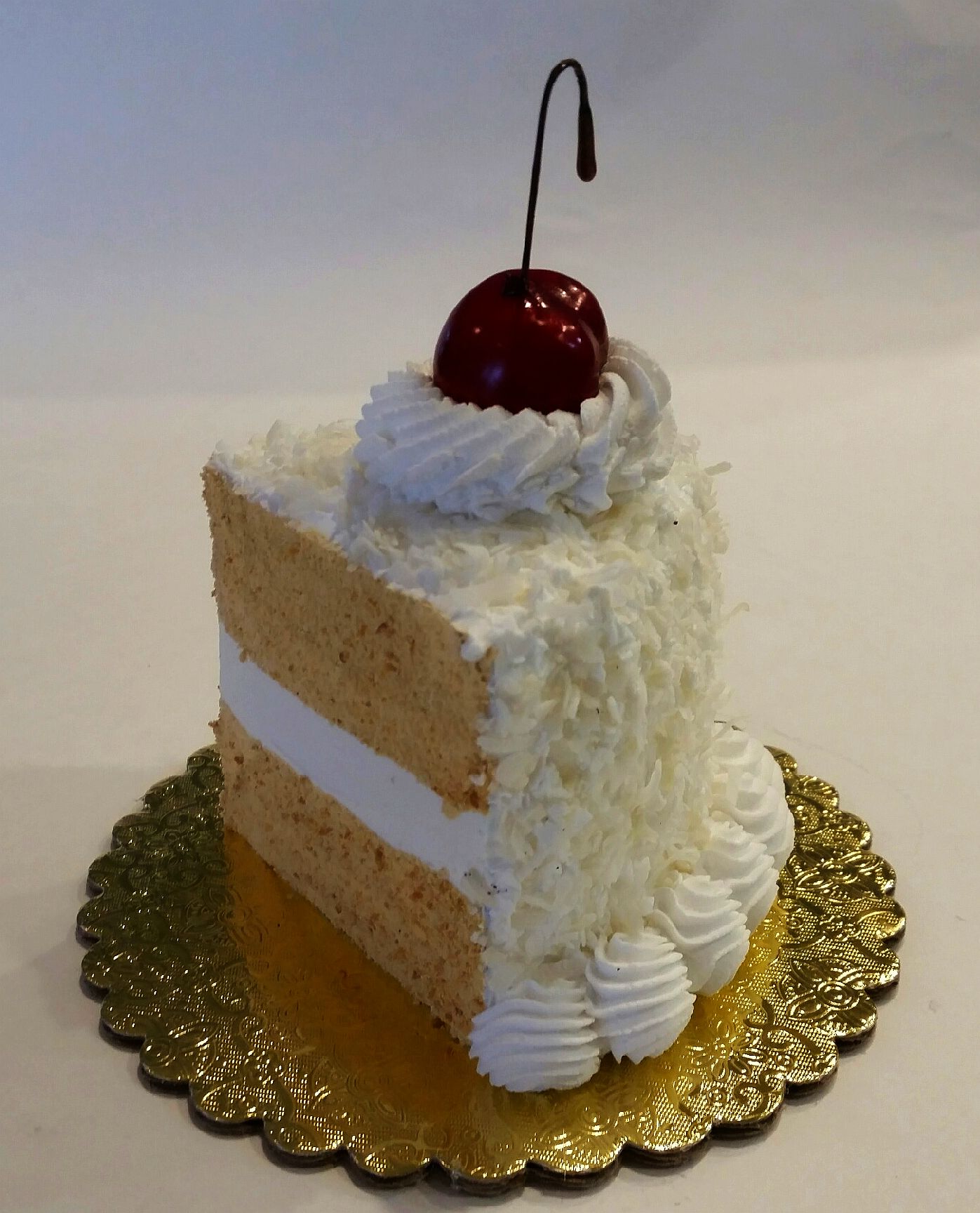 Fake Piece of Cake Coconut Slice Cake Prop Decoration