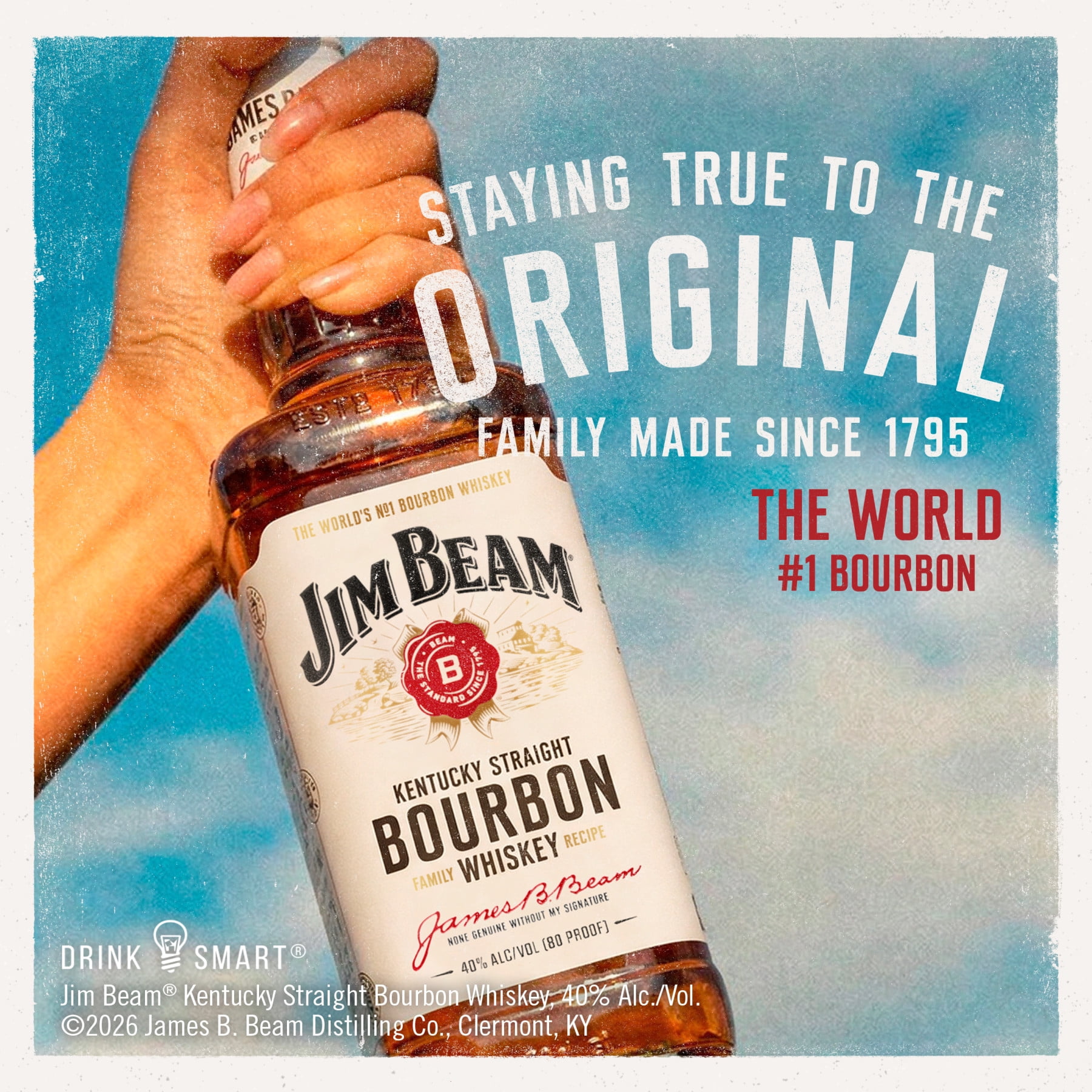 Jim Beam White Label Straight BourbonAged 4 Years, 375 ml PET