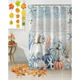 thumbnail image 3 of Shower Curtain, Thanksgiving Pumpkin Coastal Starfish Waterproof Shower Curtain Set with Hooks for Bathroom Showers,Stalls and Bathtubs,36x72In Retro Wood Grain, 3 of 7