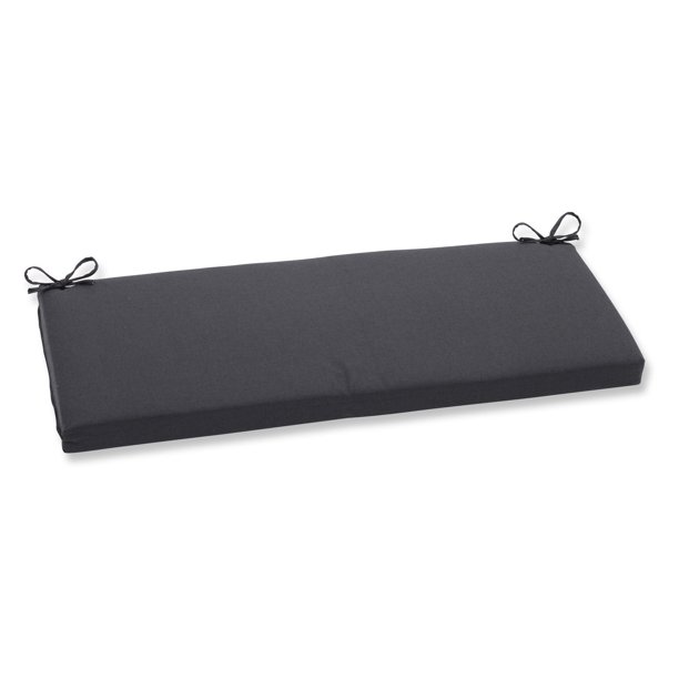 Pillow Perfect Outdoor/ Indoor Tweed Black Bench Cushion