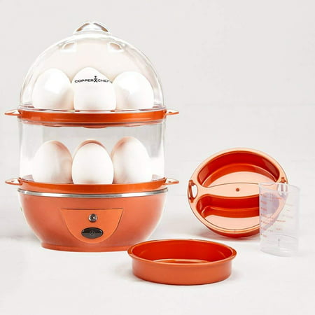 Want The Secret to Making Perfect Eggs & More C Electric Cooker Set-7 or 14 Capacity. Hard Boiled, Poached, Scrambled Eggs, or Omelets Automatic Shut Off, 7.5 x 6.7 x.., By Copper (Best Way To Store Hard Boiled Eggs)