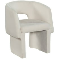 Meridian Furniture Emmet Cream Chenille Fabric Dining Chair / Accent Chair