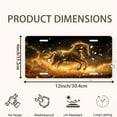 thumbnail image 2 of Golden Sparkling Horse Front License Plate, Metal License Plate, Funny Standard Plates Personalized Novelty Decorative For Men/Women/Boys/Girls Car 6×12 Inch, 2 of 7