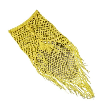 Womens Swimsuit Cover Up Ladies Summer Casual Handmade Crochet Beach Skirt Bikini Cover Skirt Hollow Tassel Fishtail Skirt Yellow Swimsuit Coverup For Women