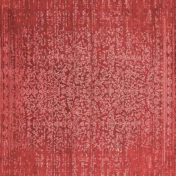 Ahgly Company Indoor Square Oriental Red Industrial Area Rugs, 7' Square