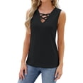 thumbnail image 5 of Hanerdun Women Casual Tank Tops Female Pullover Blouse Solid Basic Tee Black L, 5 of 5