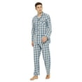 thumbnail image 5 of GLOBAL Men's Long Sleeve Plain Weave Pajama Set Cotton Sleepwear Comfy Loungewear Elegant Gray Plaid S, 5 of 7