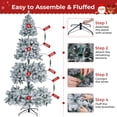 thumbnail image 6 of Firstness 9ft Pre-Lit Artificial Christmas Tree with 1900 Branches,11 lighting Mode Snow Flocked Xmas Tree with Storage Bag, 6 of 11