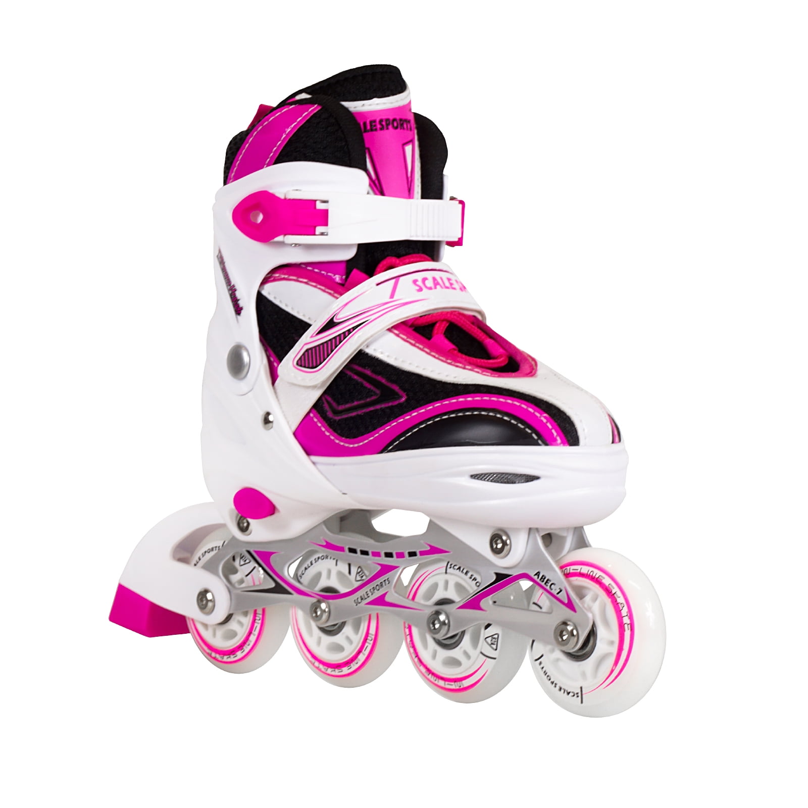 Kids/Teen Adjustable Inline Skates for Girls and Boys Durable Outdoor Roller Blades Illuminating Front Wheel 