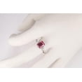 thumbnail image 5 of Classic 1.25 Carat 7x5mm Emerald Cut Red Ruby Moissanite Diamond Engagement Ring for Women in 10k White Gold, 5 of 5