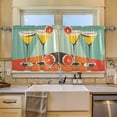 thumbnail image 2 of Yayeee Kitchen Curtains Tier Set of 2 Light Filtering 57"x24" Over Sink Window Panels, Green Glasses, 2 of 7