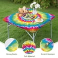thumbnail image 4 of Colorful Rainbow Tie Dye Spiral Pattern Square Fitted Tablecloth with Elastic Edge,Square Table Cover,Washable Elastic Table Cover for Home Kitchen Party Decor 36"x36", 4 of 6