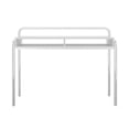 thumbnail image 3 of Work Surface Office Desk with 2 Compartments and Tubular Metal Frame, White and Chrome,Office Workstation, 3 of 6