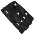 thumbnail image 3 of Guantes de cuero desechables con medio dedo y diseño de rayo punk para adultos y niños con remaches, 3 of 6