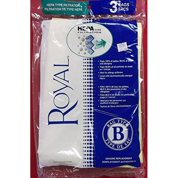 Royal Vacuum Cleaner Type B HEPA 3 Bags [Kitchen], White