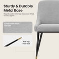 thumbnail image 5 of COLAMY LUMA Dining Chairs Set of 4, Upholestered Fabric Kitchen Dining Chairs with Metal Legs, Armless Accent Side Chair for Dining Room, Home, Light Gray, 5 of 10