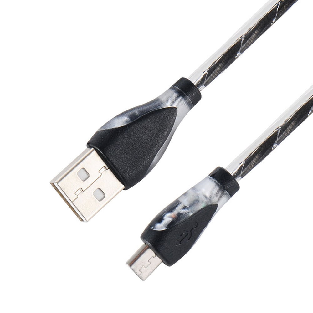 Hacer Puerto marítimo satélite Micro USB Cable, Universal Chameleon Full Color LED Light Micro USB Data  Sync Charging Cable - 1 Meter, Black - Walmart.com