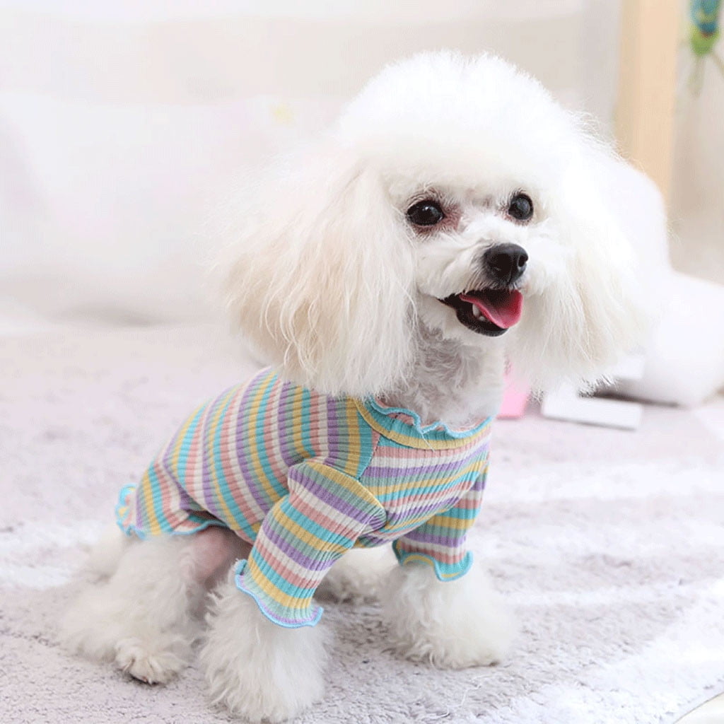 Pet Dog Clothes Puppy Vest T Shirt Shirt Cute Rainbow Pajamas Cat