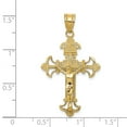 thumbnail image 3 of FB Jewels 14K Yellow Gold INRI Fleur De Lis Crucifix Pendant, 3 of 4