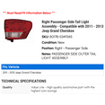 thumbnail image 2 of Right Passenger Side Tail Light Assembly - Compatible with 2011 - 2013 Jeep Grand Cherokee 2012, 2 of 2