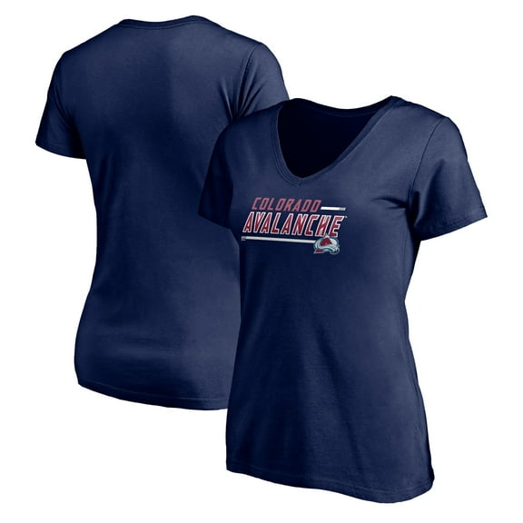 Women's Navy Colorado Avalanche Mascot In Bounds V-Neck T-Shirt