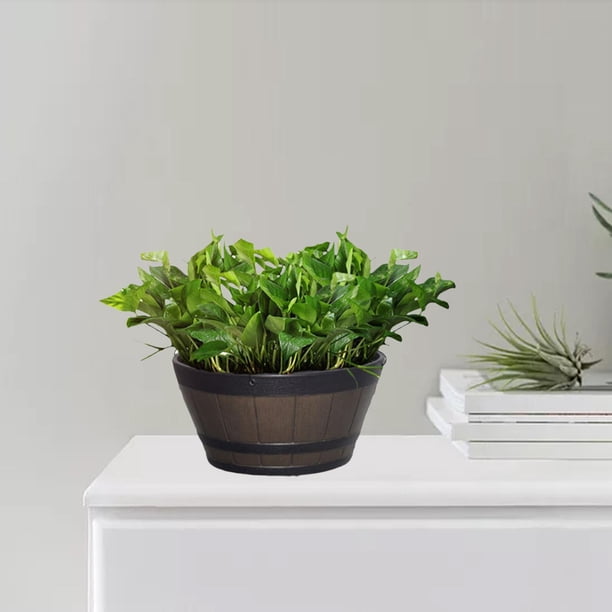 Caja contenedor Macarena de resina rústica con orificios de drenaje para patio jardín
