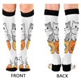 thumbnail image 4 of FORMRS Womens Knee High Socks Casual Long Thick Travel Daily Wear, 1 Pair, Gray Cute Cat, 4 of 6
