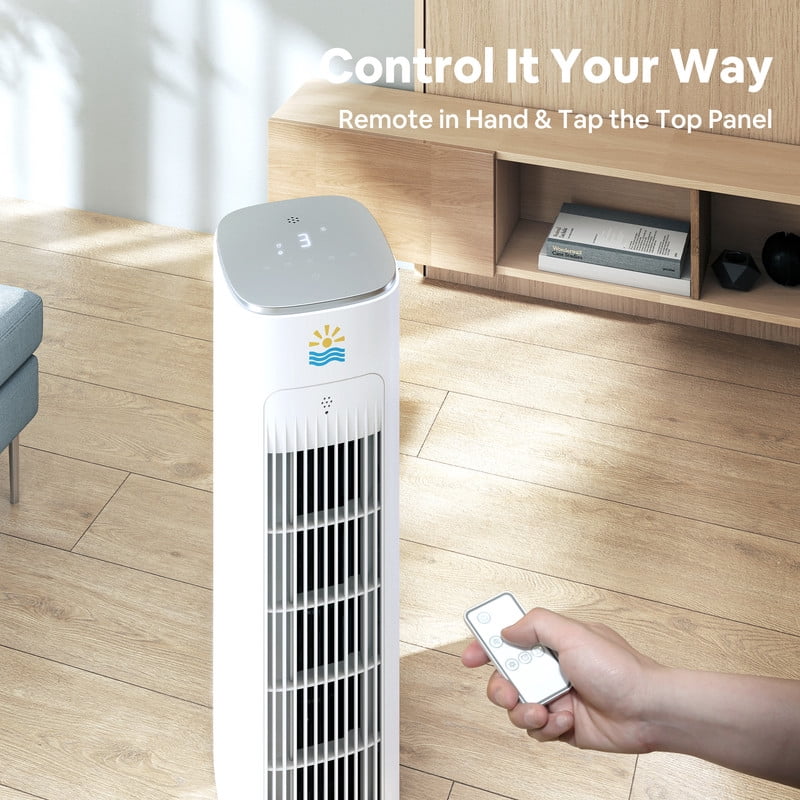 Etust 38" Evaporative Tower Fan with Humidifier, Quiet Bedroom Cooling Fan with Timer, LED Display and Oscillation