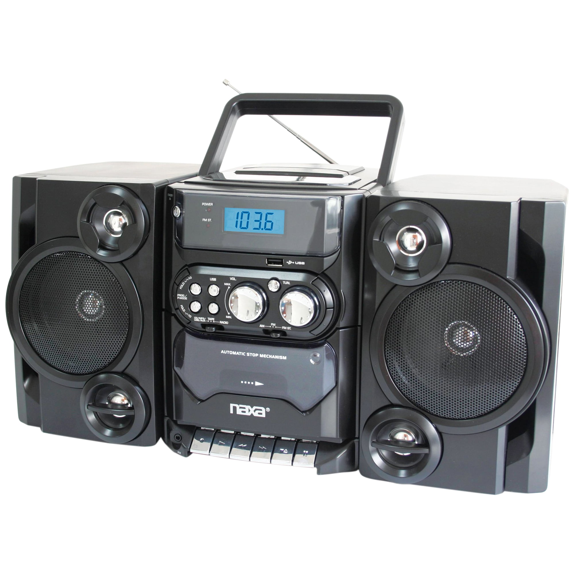 naxa npb428 portable cd mp3 player with am fm radio detachable