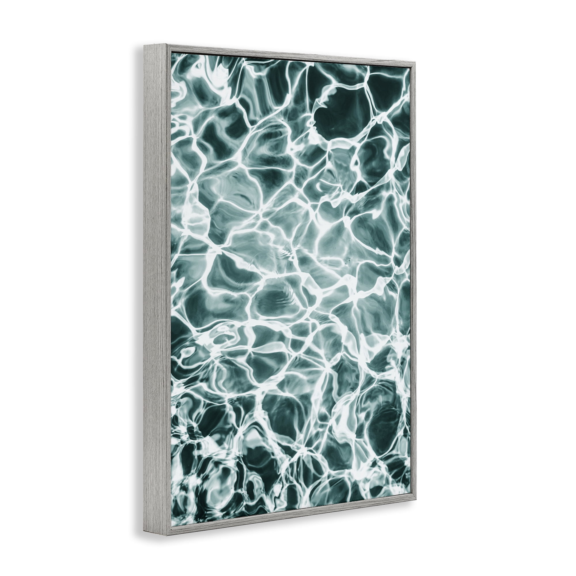Stupell Industries Aqua Ripple Pattern Coastal Painting Gray Framed Art Print Wall Art, 16 x 24