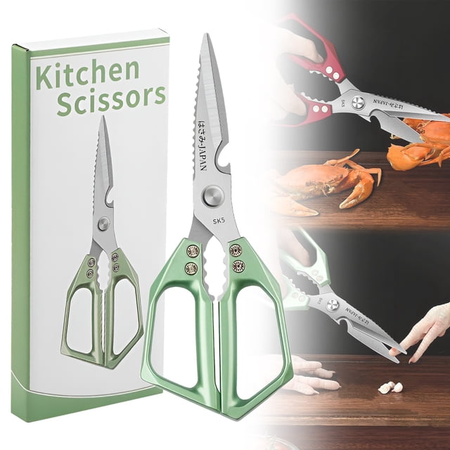 WHEANG Multifunctional Stainless Kitchen Shears Scissors All Purpose Shear Silver Meat Dishwasher Poultry Japanese Cooking Scissor For Chicken