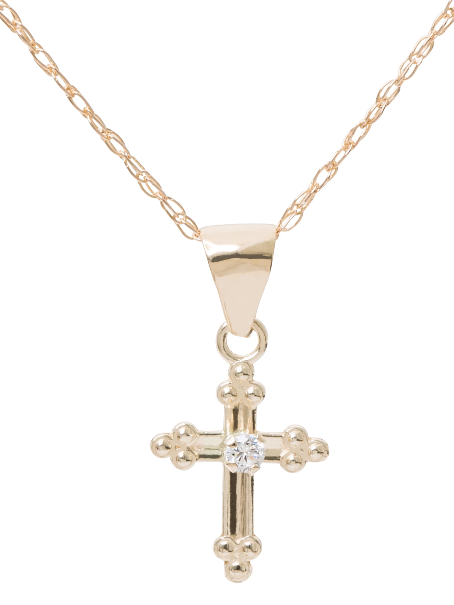 Brilliance Fine Jewelry Girl's 14K Yellow Gold CZ Angel Pendant