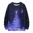 thumbnail image 3 of Girls Christmas Tree Graphic Sweatshirt Long Sleeve Pullover Casual Holiday Lightweight Crewneck Top, 3 of 5