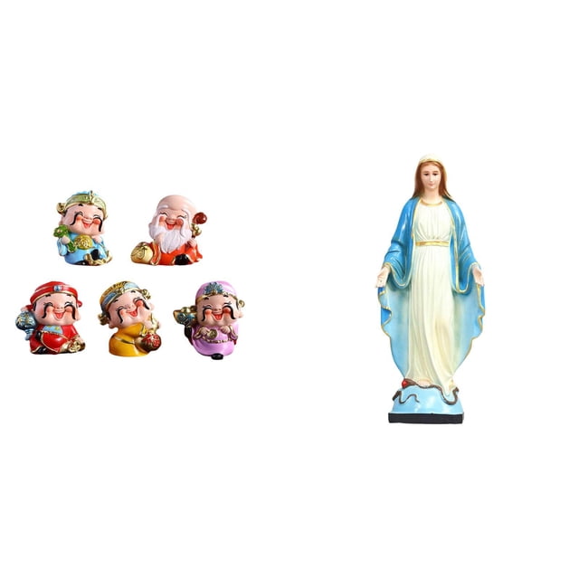 Figura de escritorio,Figura de dibujos animados del dios de la fortuna,regalo de Feng Shui,Bonita estatua del Dios de la Riqueza para decorar el hogar,Estatua católica,Estatua de la Virgen