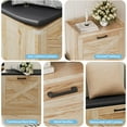 thumbnail image 5 of Garvee Shoe Storage Bench, 68.5 x 11.8 x 36.4", with 4 Flip Drawers & Padded Seat Cushion, Oak, 5 of 9