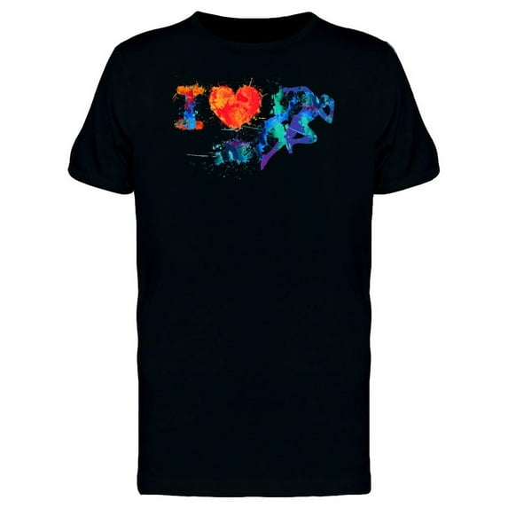 I Love Run Symbol Splash Paint Tee Men's -Image by Shutterstock