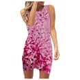 thumbnail image 1 of WILLBEST Robe Sirène Femme Mode Col Rond Imprimé Slim Irrégulier Gilet Sac Robe Décontractée, 1 of 4
