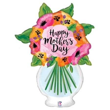 Betallic 90117 37 in. Mothers Day Vase Shape Flat Balloon