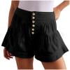 Plebaso Women's High Waist Wide Leg Shorts Flowy Button Casual Shorts Elastic Waist Summer Beach Shorts