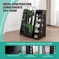 thumbnail image 7 of Wooden Golf Bag Organizer - Holds 2 Bags & Shoes | Premium Garage Storage Rack w/Locking Wheels | Fits Clubs, Balls, Accessories | 35.5"x18"x40" | Black, 7 of 7